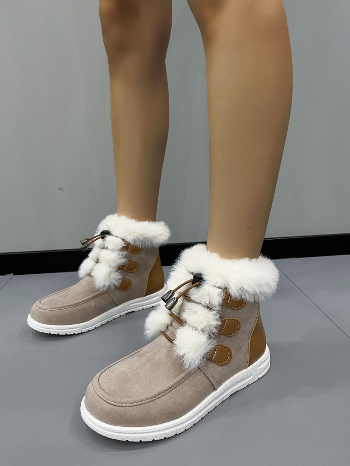 Winter Fur-Lined Ankle Boots | Faux Suede | Warm Plush Interior | Snow-Ready