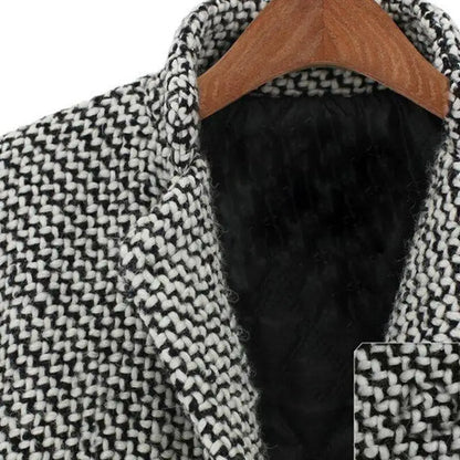 Herringbone Textured Coat | Classic Tailored Fit | Button Closure | Chic Outerwear
