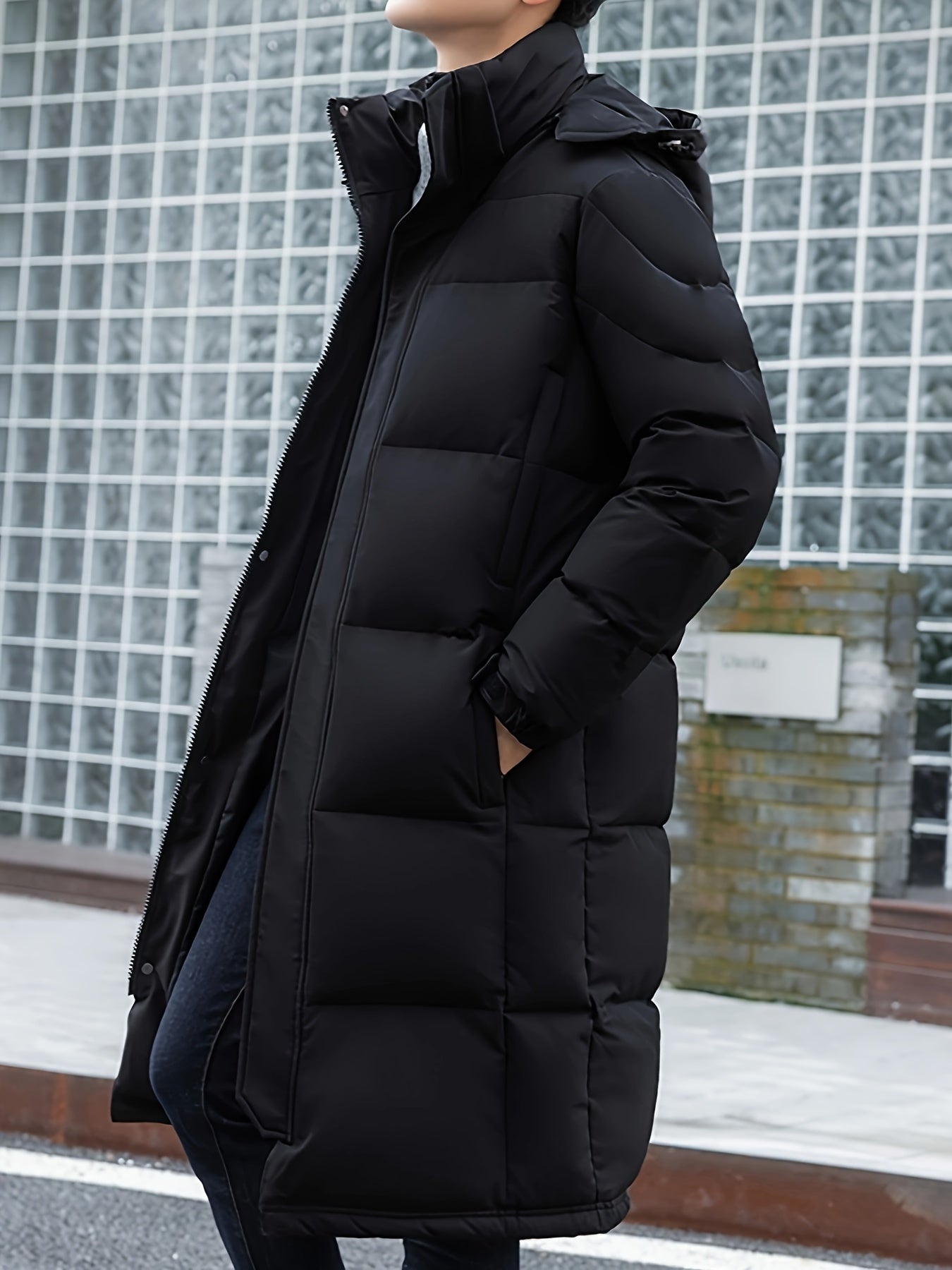 Men’s Long Down Puffer Coat | Full-Length Insulated Winter Parka | Windproof Hooded Outerwear