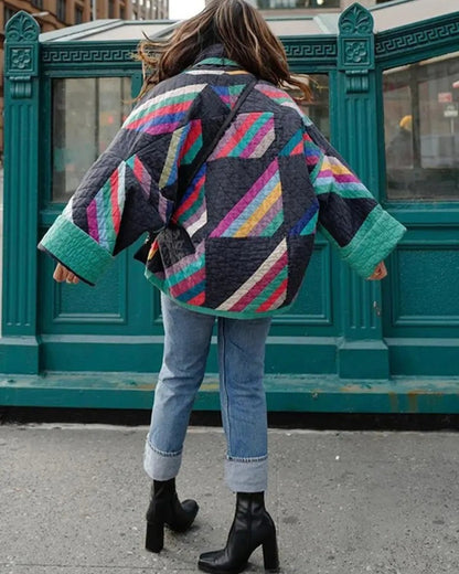 Colourful Geometric Knit Cardigan | Cozy & Stylish | Oversized Fit | Casual Layering