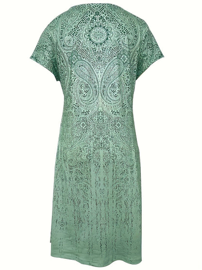 Short-Sleeve Knit Dress | Scoop Neckline | Easy Relaxed Fit