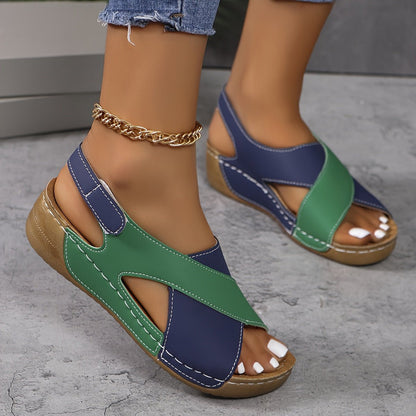 Two-Tone Comfort Sandals | Cushioned Sole | Adjustable Fit