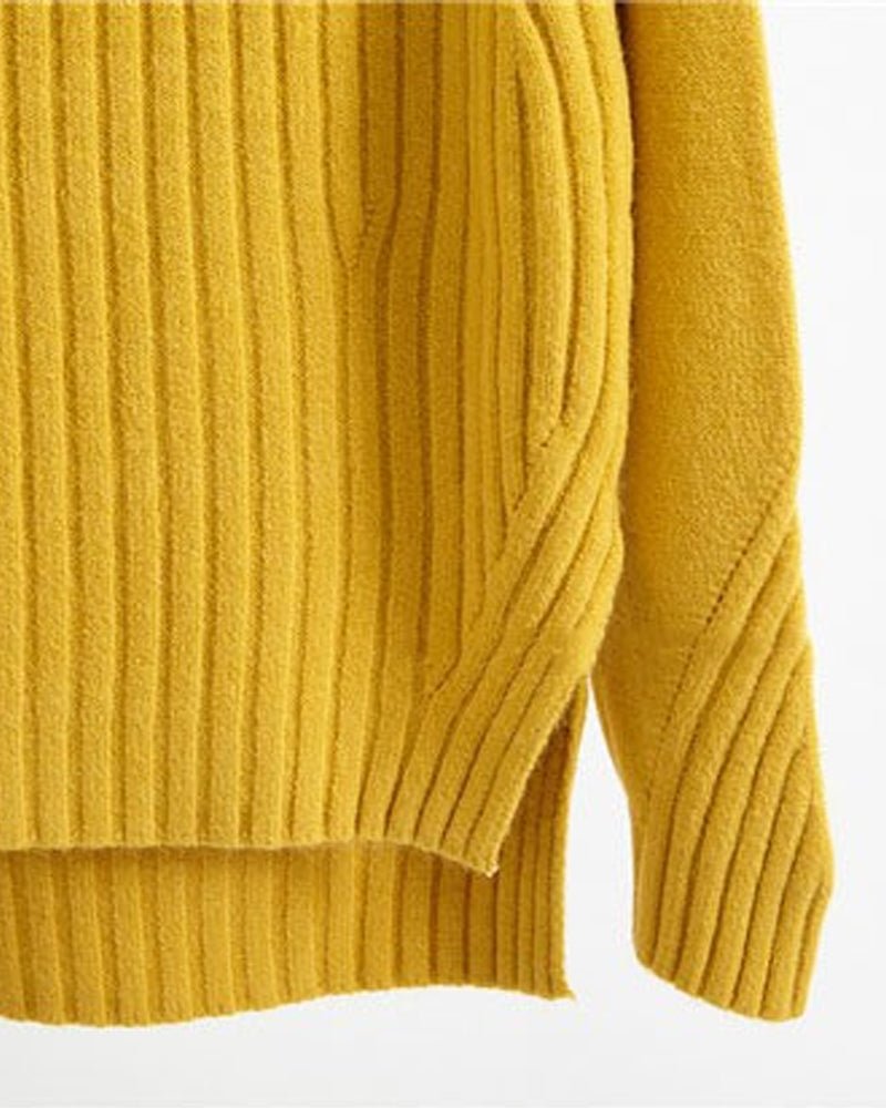 Ribbed Turtleneck Sweater | Yellow | Winter Wear | Wool-Cashmere Blend