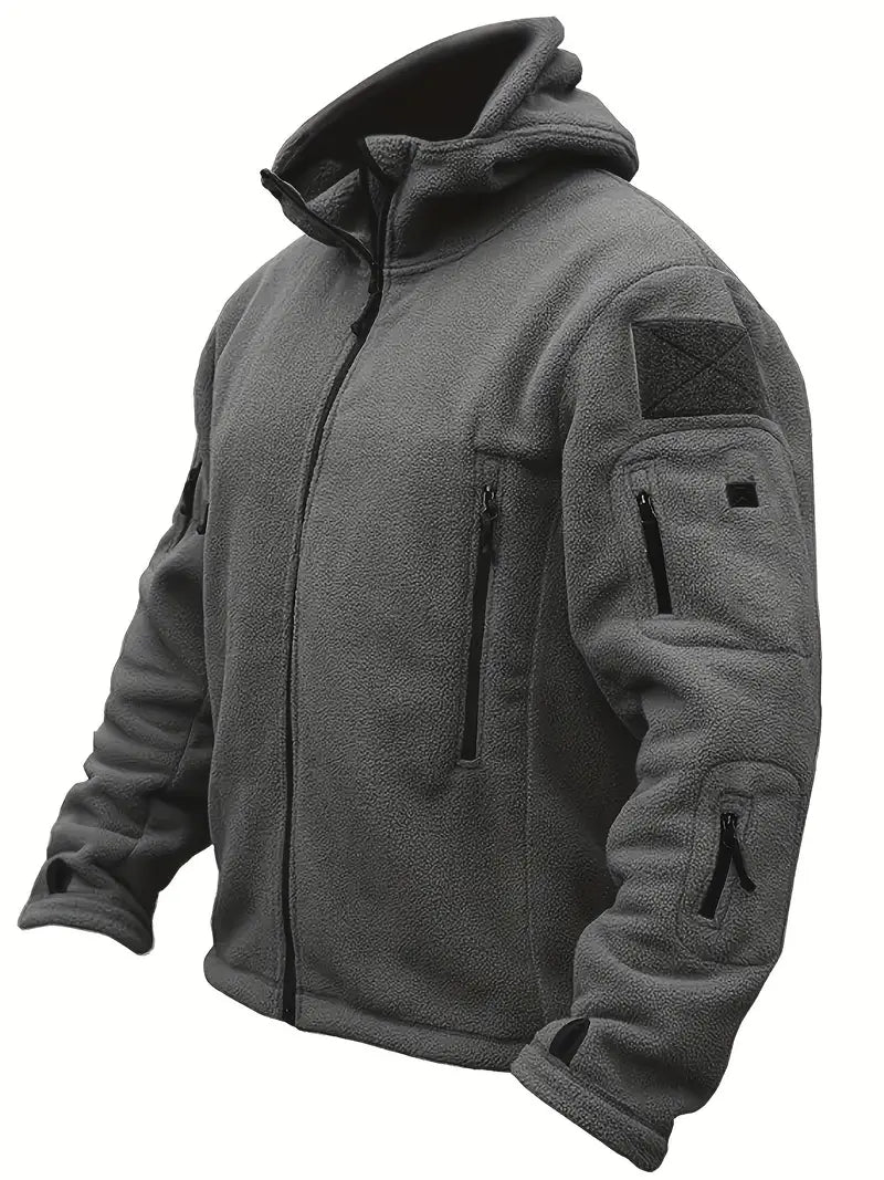 Men's Tactical Hoodie Jacket | Multi-Pocket Design | Fleece Lined | Outdoor Performance