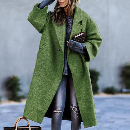 Oversized Wool-Blend Coat | Notched Collar | Bold Colours & Plaid Options