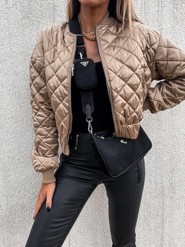 Quilted Bomber Jacket | Lightweight & Stylish | Satin Finish | Casual Layering