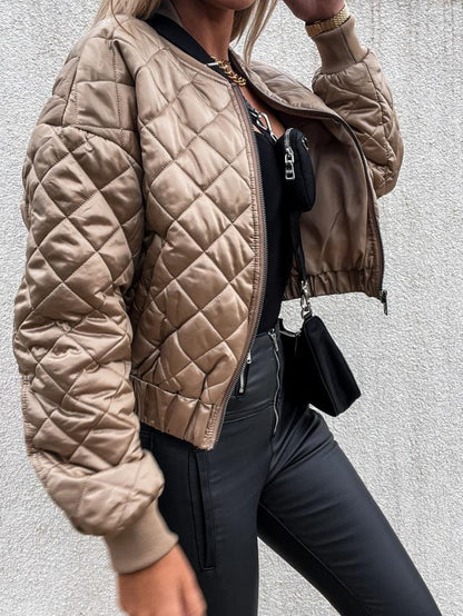 Quilted Bomber Jacket | Lightweight & Stylish | Satin Finish | Casual Layering