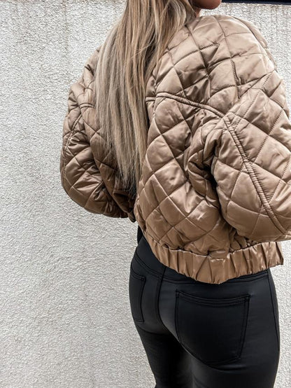 Quilted Bomber Jacket | Lightweight & Stylish | Satin Finish | Casual Layering
