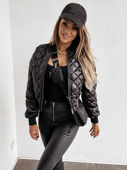 Quilted Bomber Jacket | Lightweight & Stylish | Satin Finish | Casual Layering