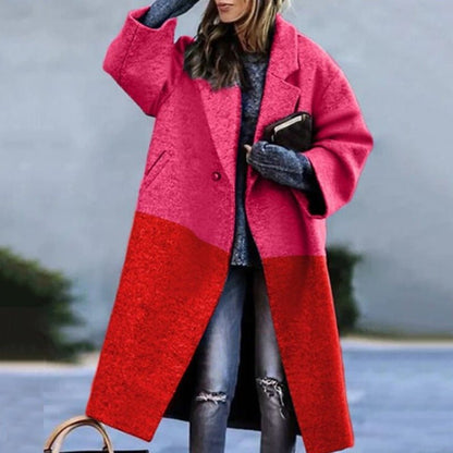 Oversized Wool-Blend Coat | Notched Collar | Bold Colours & Plaid Options