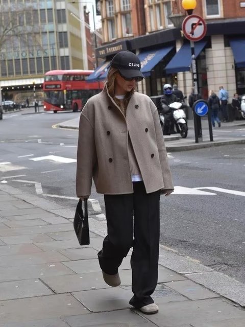 Double-Breasted Wool Blend Coat | Oversized Fit | Timeless Elegance | Casual Chic