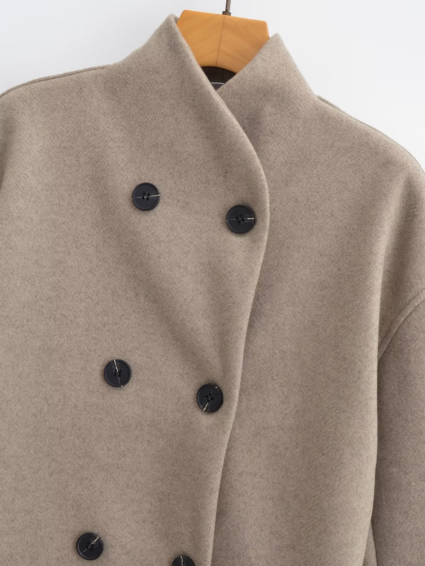 Double-Breasted Wool Blend Coat | Oversized Fit | Timeless Elegance | Casual Chic