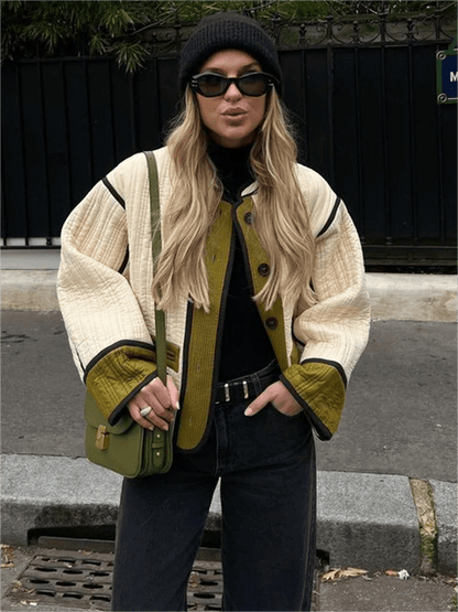 Women's Oversized Colourblock Knit Cardigan | Unique Boho-Chic Style | Casual Layer