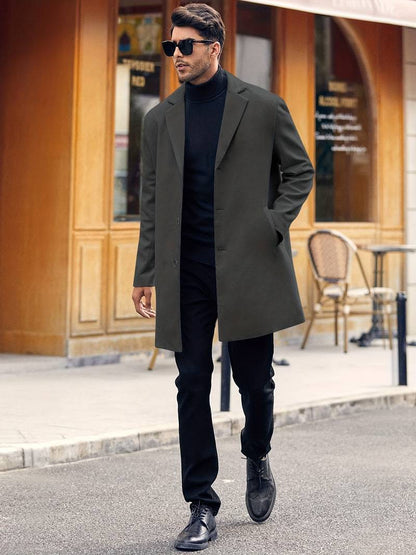 Men's Tailored Wool Overcoat | Classic Long Coat | Formal Winter Style