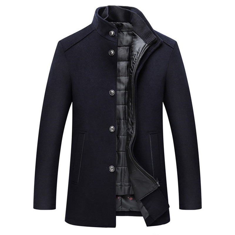 Men’s Wool-Blend Tailored Coat | Classic Mid-Length Overcoat | Winter Outerwear Canada