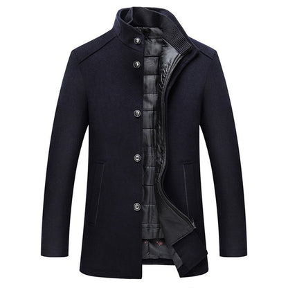 Men’s Wool-Blend Tailored Coat | Classic Mid-Length Overcoat | Winter Outerwear Canada