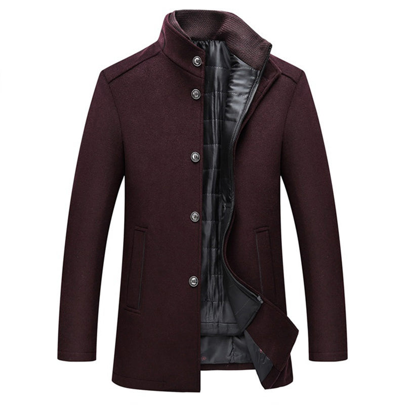 Men’s Wool-Blend Tailored Coat | Classic Mid-Length Overcoat | Winter Outerwear Canada