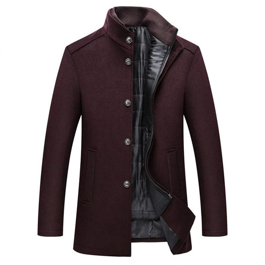 Men’s Wool-Blend Tailored Coat | Classic Mid-Length Overcoat | Winter Outerwear Canada
