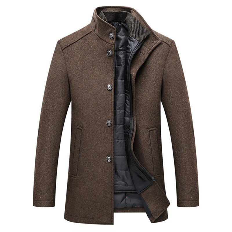 Men’s Wool-Blend Tailored Coat | Classic Mid-Length Overcoat | Winter Outerwear Canada