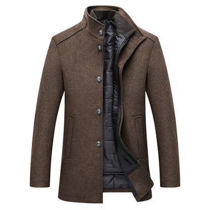 Men’s Wool-Blend Tailored Coat | Classic Mid-Length Overcoat | Winter Outerwear Canada