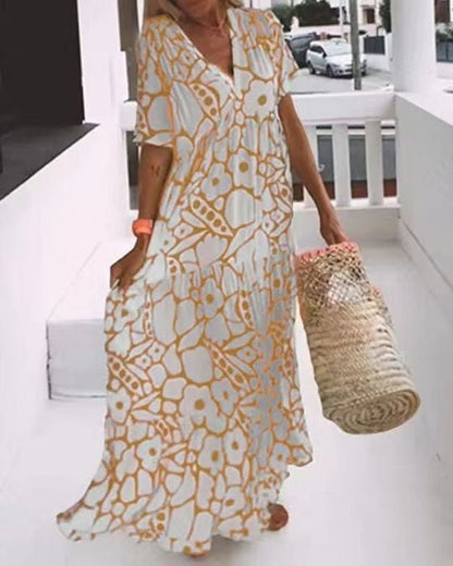 Boho Floral Maxi Dress | V-Neck Tiered Silhouette | Lightweight Summer Fit