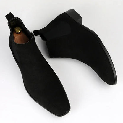 Men’s Suede Chelsea Boots | Slip-On with Elastic Sides | Classic Everyday Ankle Boot