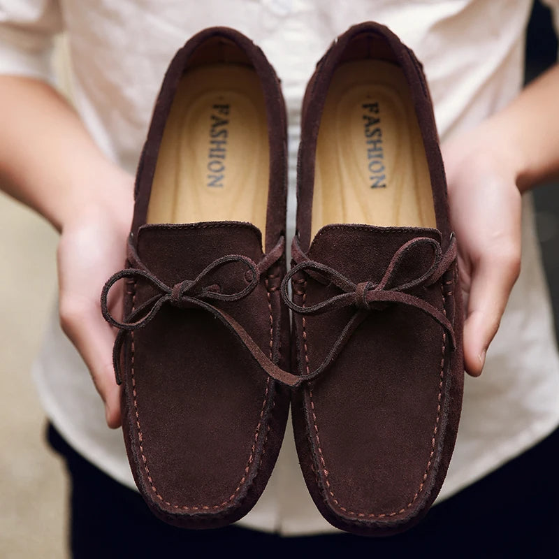 Men’s Suede Moccasin Slippers | Cushioned Insole | Classic Indoor Comfort