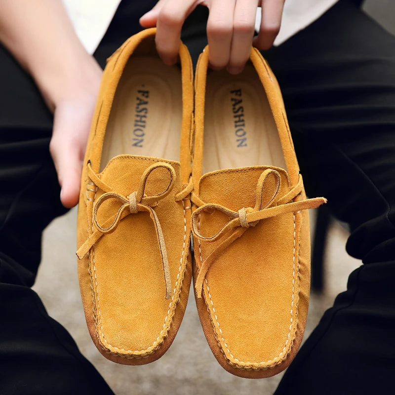 Men’s Suede Moccasin Slippers | Cushioned Insole | Classic Indoor Comfort