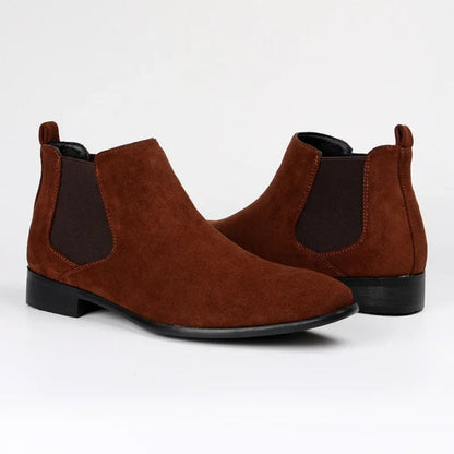 Men’s Suede Chelsea Boots | Slip-On with Elastic Sides | Classic Everyday Ankle Boot