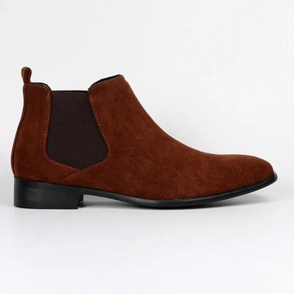 Men’s Suede Chelsea Boots | Slip-On with Elastic Sides | Classic Everyday Ankle Boot