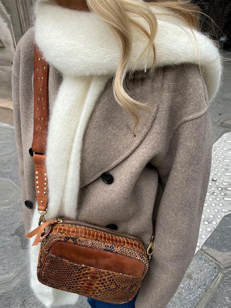 Double-Breasted Wool Blend Coat | Oversized Fit | Timeless Elegance | Casual Chic