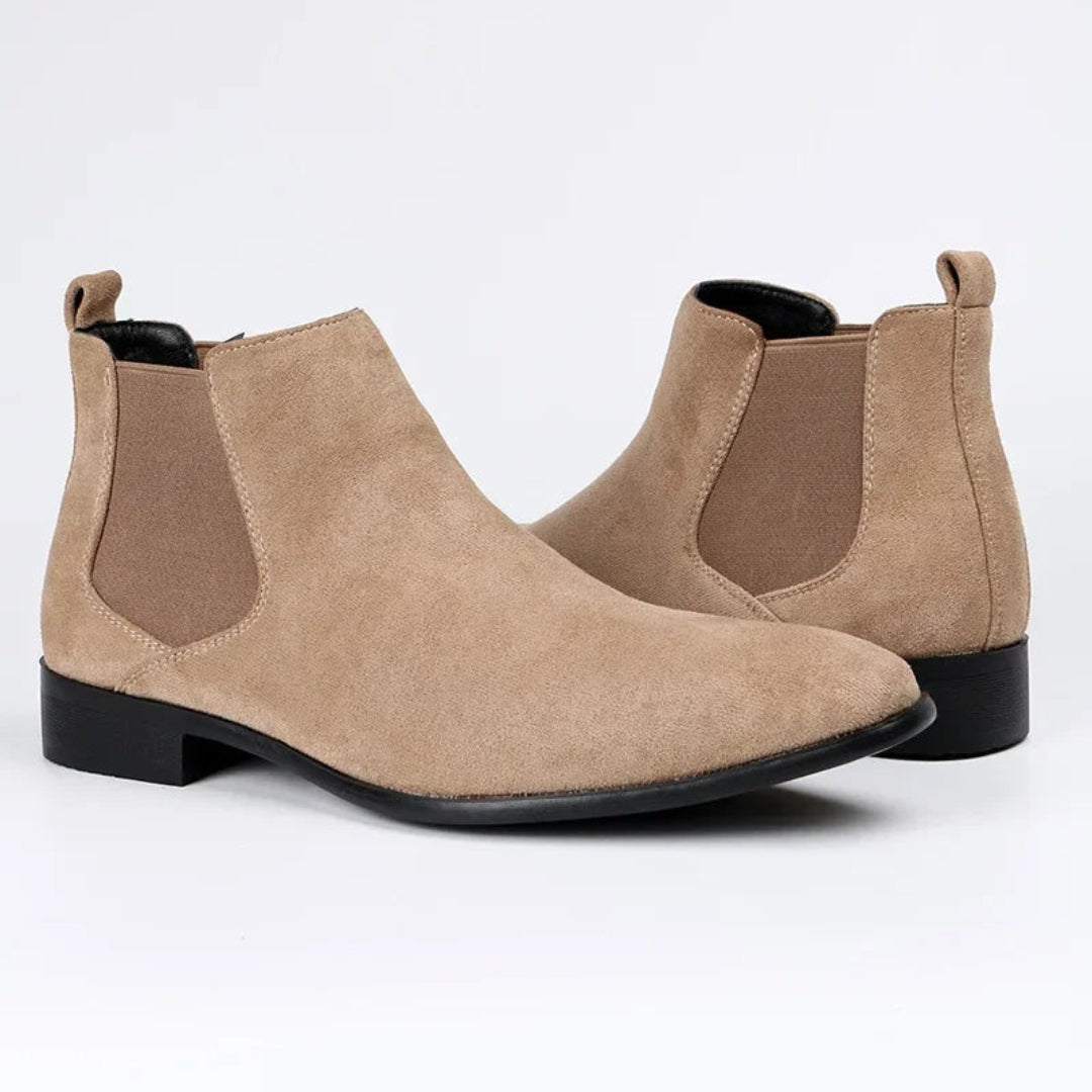 Men’s Suede Chelsea Boots | Slip-On with Elastic Sides | Classic Everyday Ankle Boot