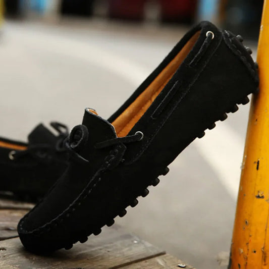 Men’s Suede Moccasin Slippers | Cushioned Insole | Classic Indoor Comfort