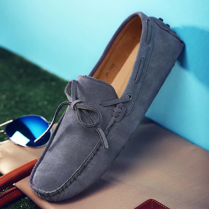 Men’s Suede Moccasin Slippers | Cushioned Insole | Classic Indoor Comfort