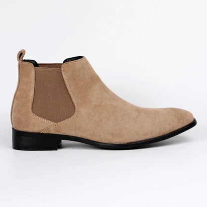 Men’s Suede Chelsea Boots | Slip-On with Elastic Sides | Classic Everyday Ankle Boot