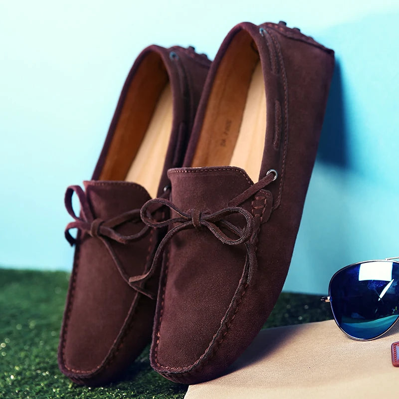 Men’s Suede Moccasin Slippers | Cushioned Insole | Classic Indoor Comfort