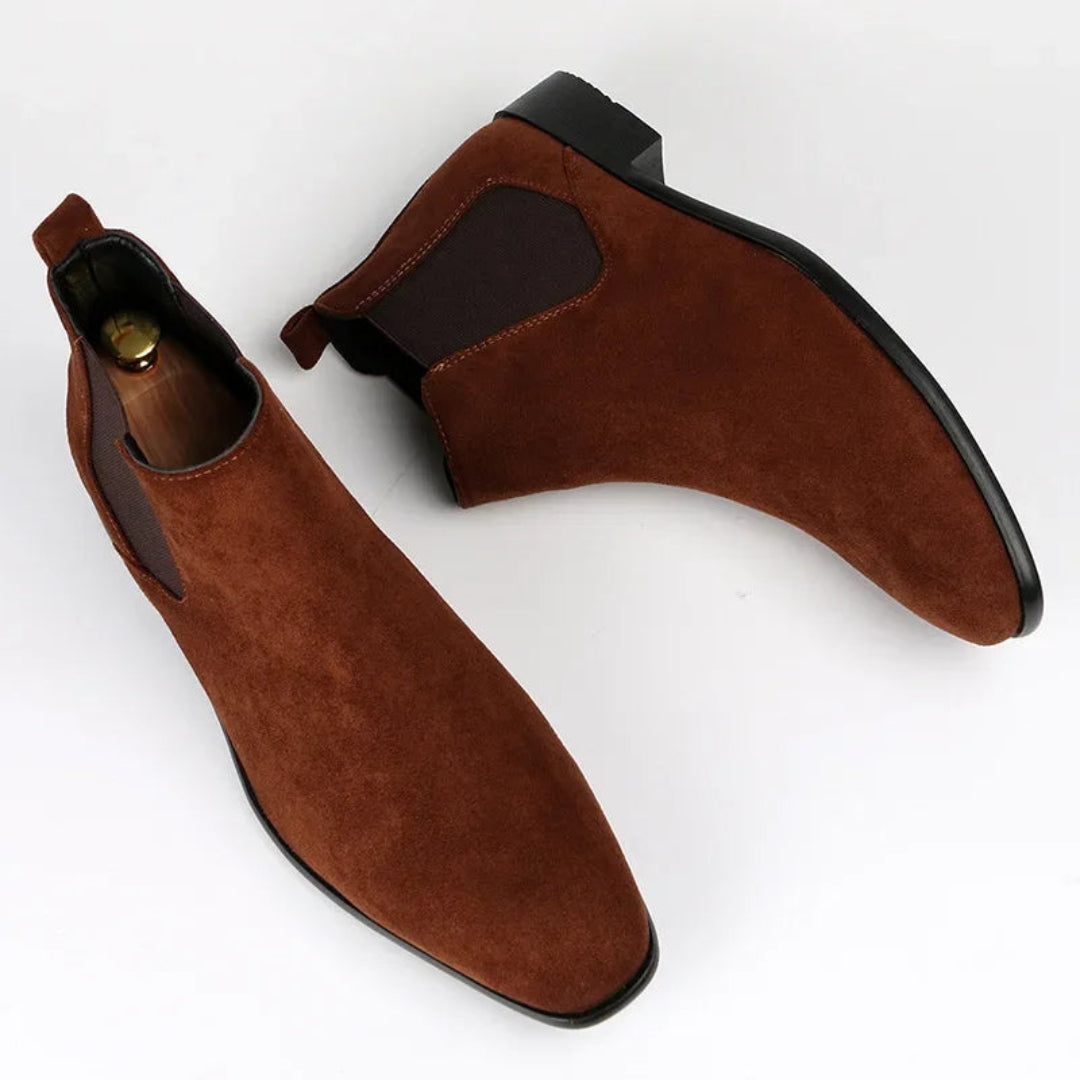 Men’s Suede Chelsea Boots | Slip-On with Elastic Sides | Classic Everyday Ankle Boot
