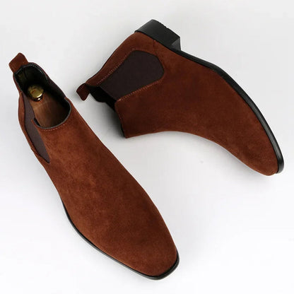 Men’s Suede Chelsea Boots | Slip-On with Elastic Sides | Classic Everyday Ankle Boot