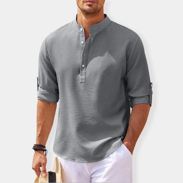 Men’s Lightweight Henley Shirt | 3-Button Collar | Breathable Everyday Essential