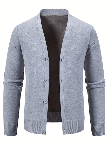 Men's Button-Up Knit Cardigan | Lightweight Layer | Classic V-Neck Sweater