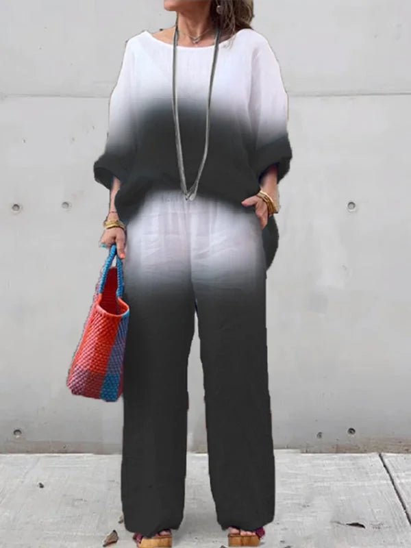 Two-Piece Ombre Loungewear Set | Lightweight Layering with Gradient Colour Wash