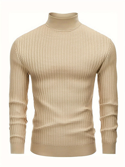 Ribbed Turtleneck Sweater | Slim Fit Cable Knit | Fall-Winter Essential