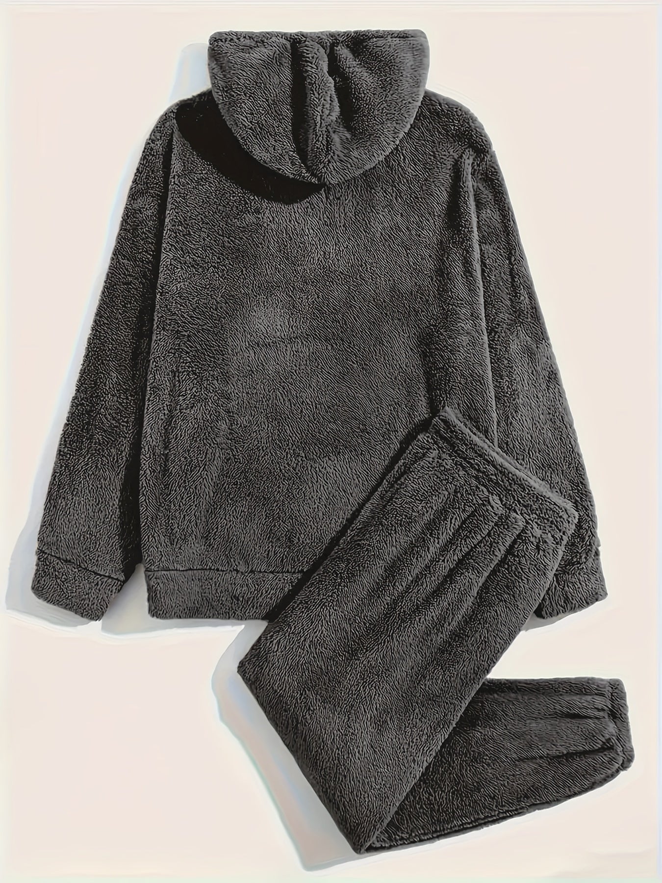 Men's Fleece Loungewear Set | Plush Hoodie & Joggers | Winter Indoor Comfortwear