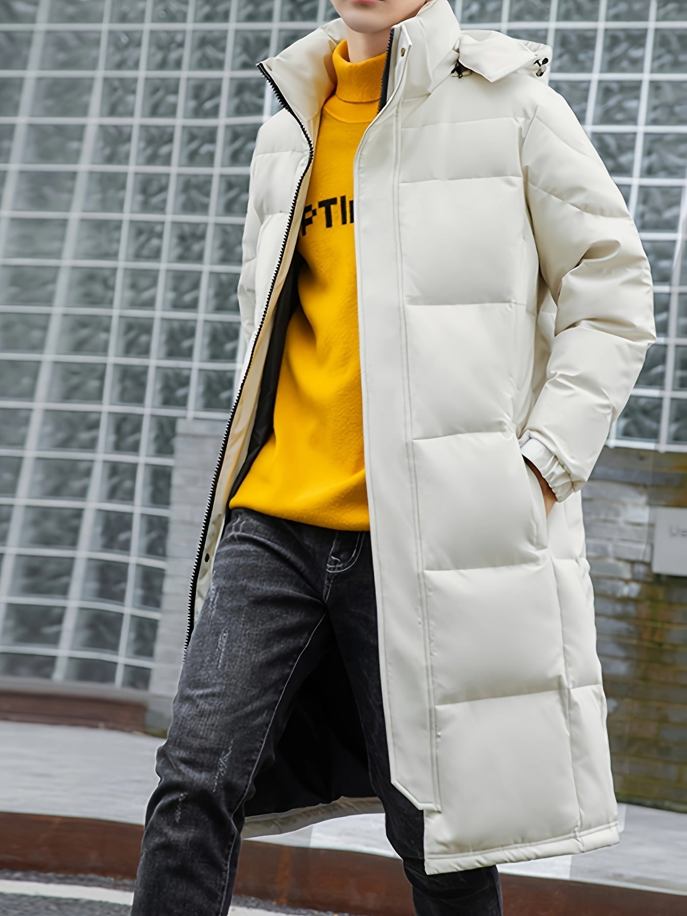Men’s Long Down Puffer Coat | Full-Length Insulated Winter Parka | Windproof Hooded Outerwear