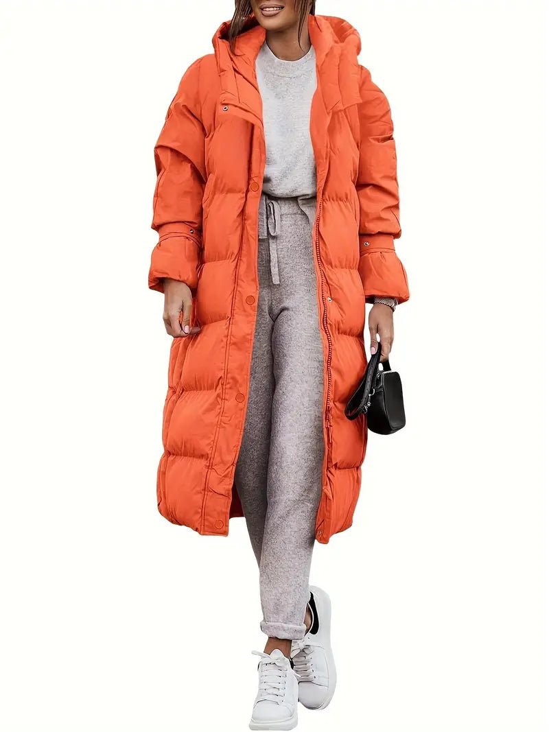 Longline Puffer Coat with Hood | Ultra-Warm Insulation | Water-Resistant | Winter Casual