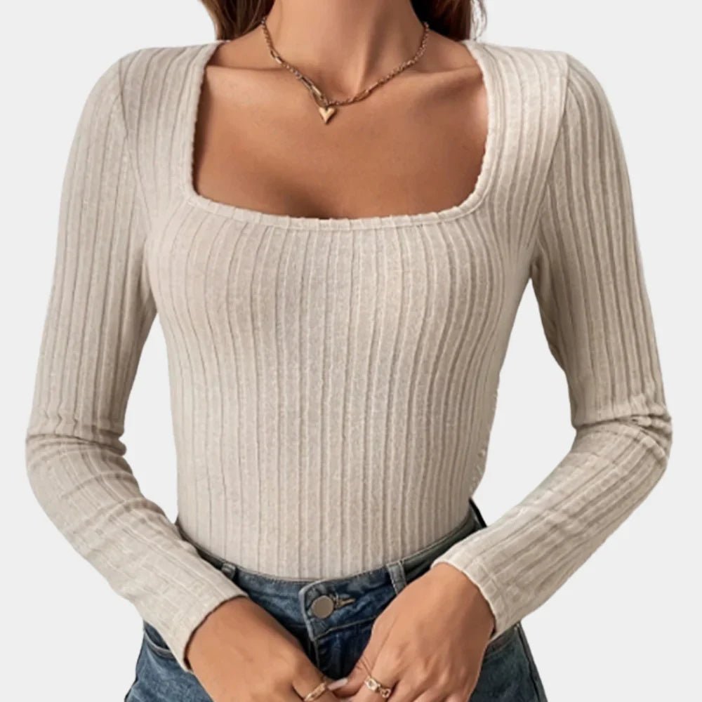 Ribbed Square-Neck Bodysuit | Versatile Style | Slim Fit