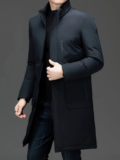 Men’s Hooded Winter Parka | Water-Resistant Longline Coat | Cold Weather Performance Outerwear