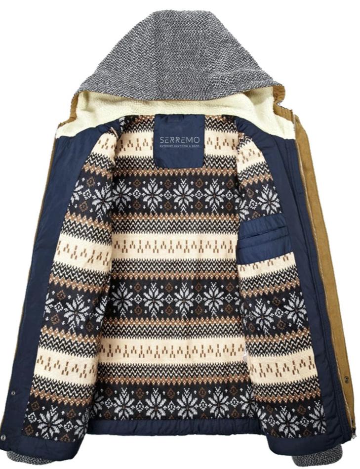 Men's Hybrid Jacket | Sherpa-Lined Hoodie Vest | Mixed Knit Sleeves