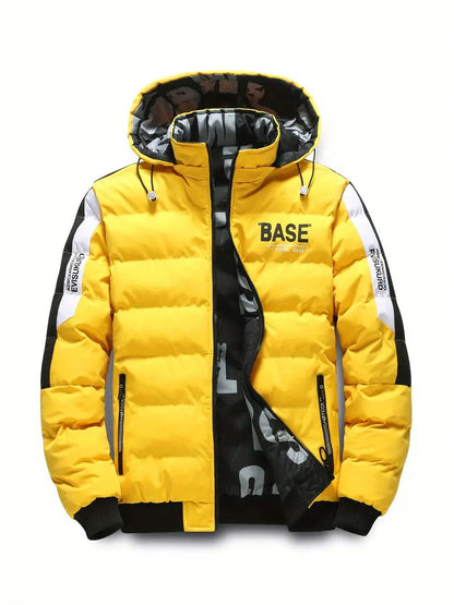 Men's Puffer Jacket | Bold Graphic Hood Lining | Insulated & Water-Resistant | Winter Streetwear