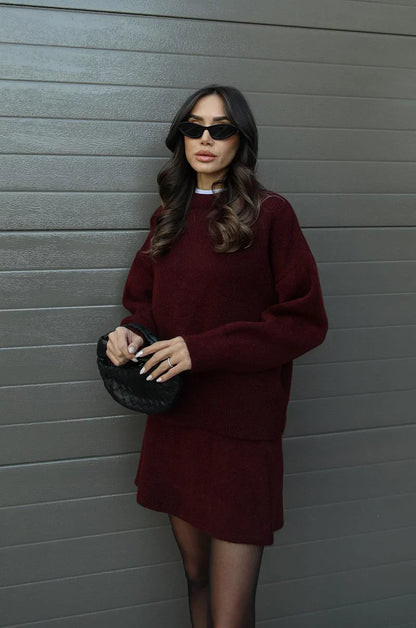 Sweater and Skirt Set | Two-Piece Knitwear | Casual Chic